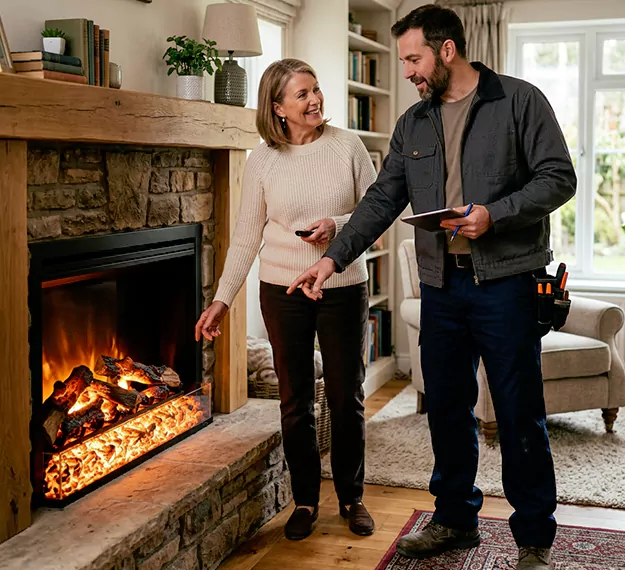 Why Old Bridge Homeowners Choose Our Electric Fireplace Embers Team?