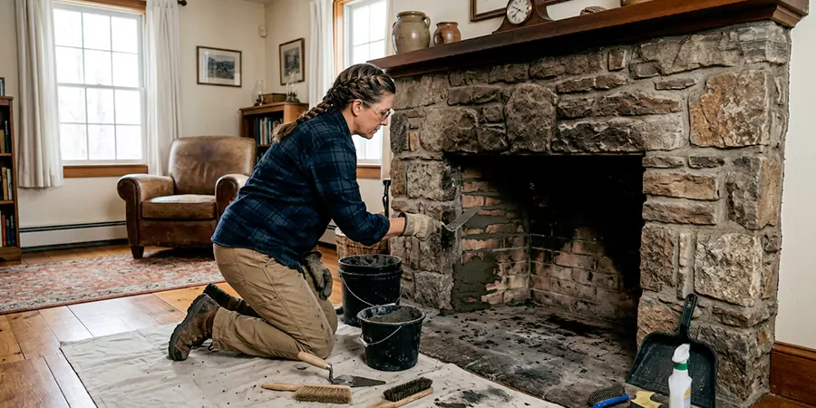Refurbish Wood Burning Fireplace Old Bridge