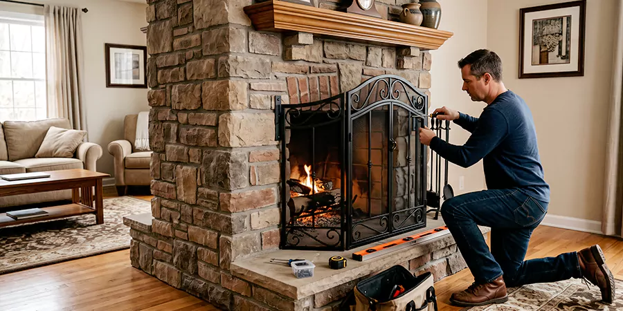 Custom and Decorative Fireplace Screen Installation Old Bridge