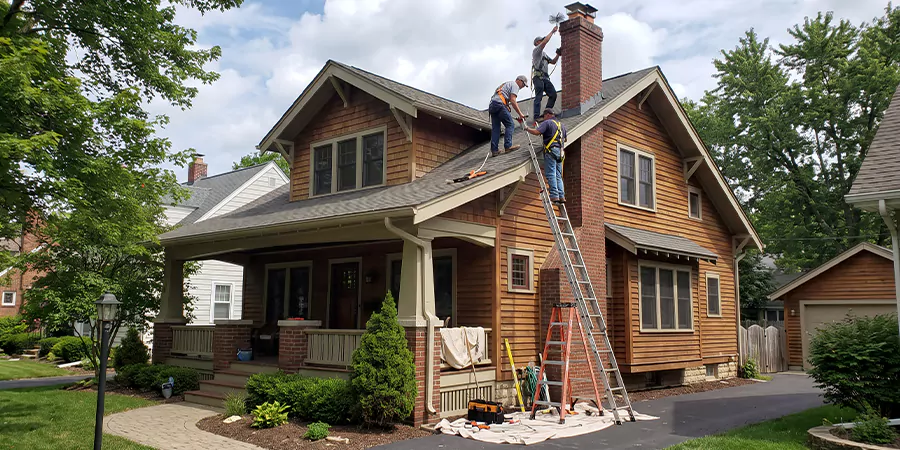 Residential Chimney Masonry Repair and Tuckpointing Old Bridge